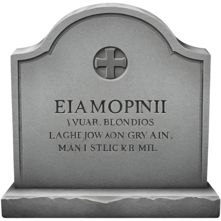 gravestone in cemetery with engraved text emoji