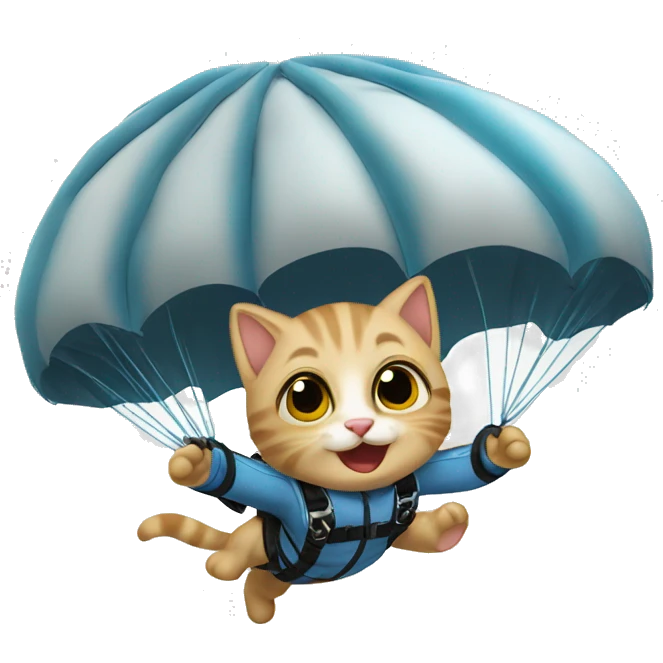 kitten skydiving emoji