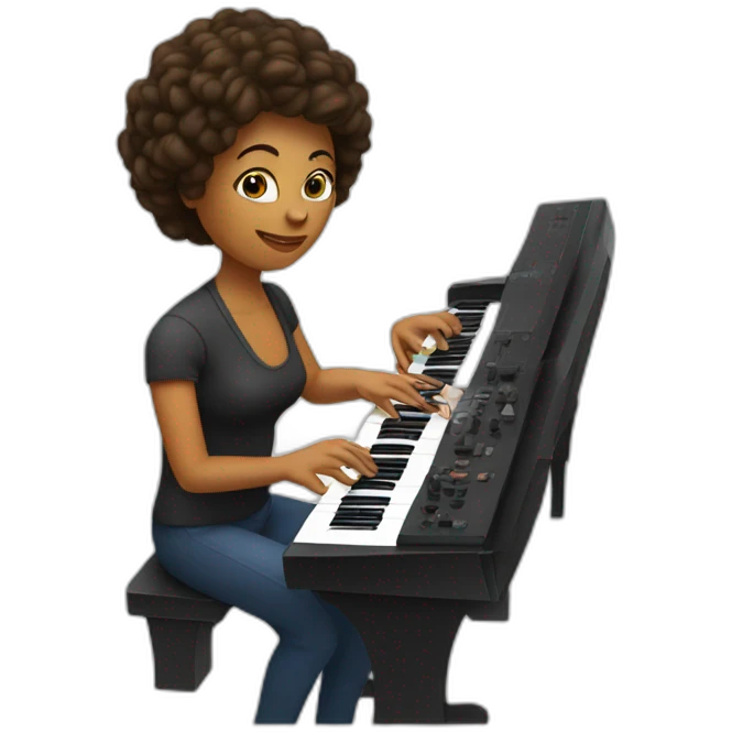 woman playing synthesizer emoji