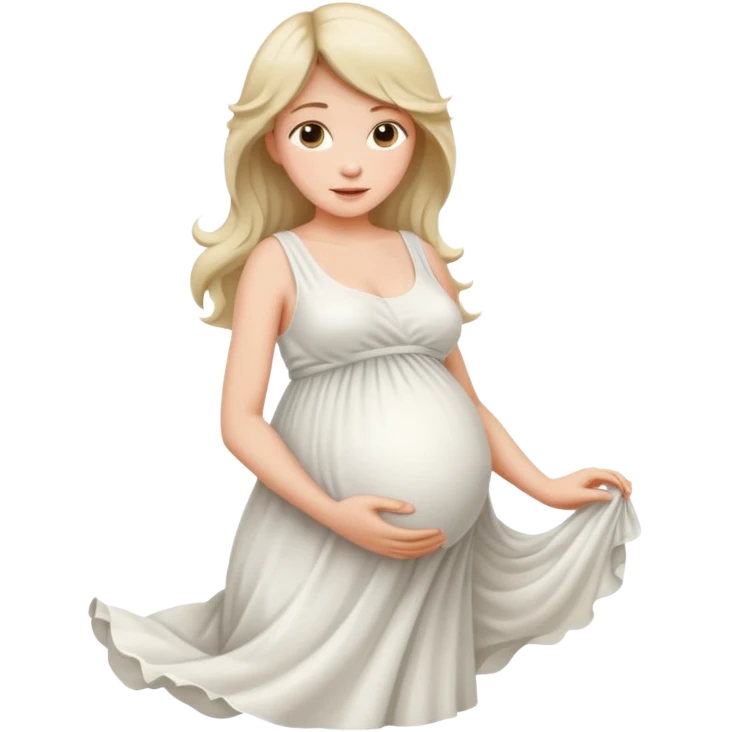 Беременная девушка в белом платье emoji
