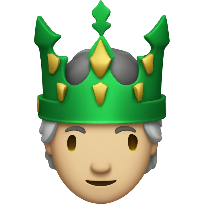 knight wearing green crown emoji