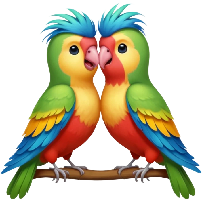 A beautiful love birds singing emoji