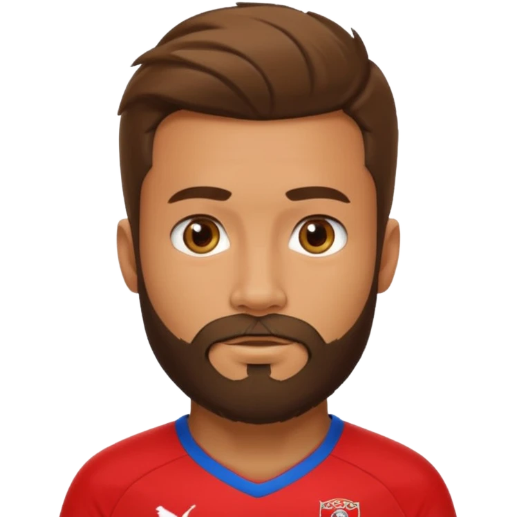 bearded soccer player with red jersey emoji