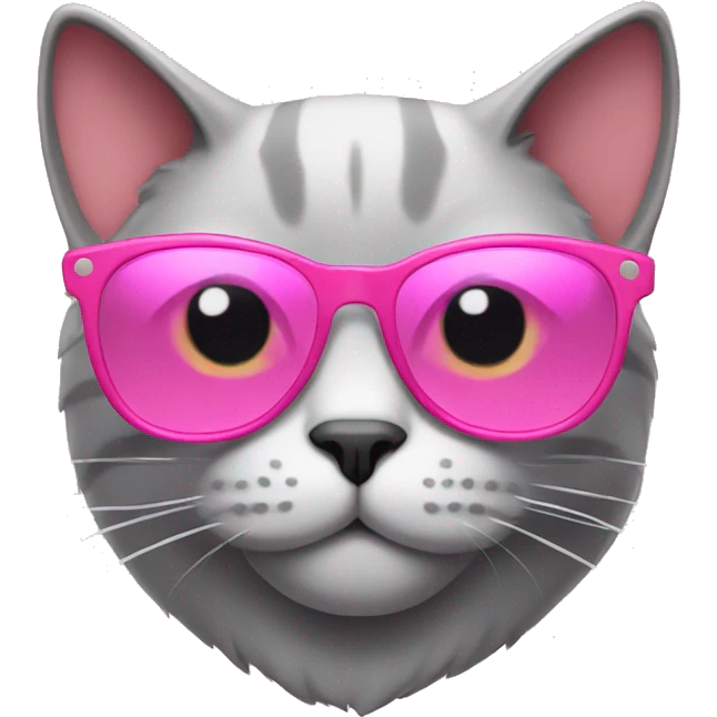 Cat with a pink sunglasses emoji