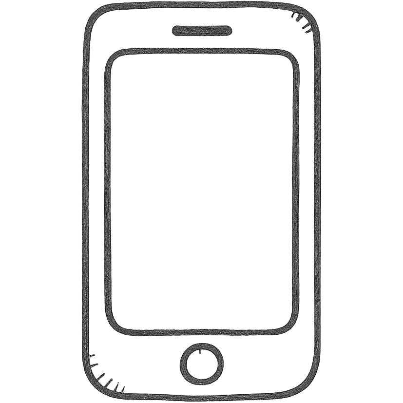 hand drawn outlined phone icon emoji