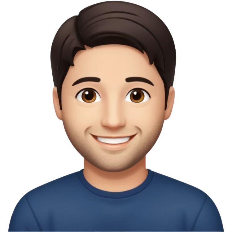 Josh Peck with dark brown hair emoji