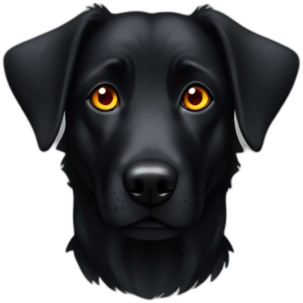 complete Black dog shepherd fiery eyes emoji