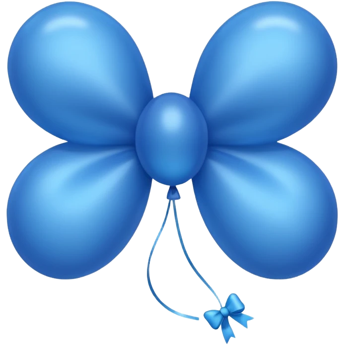 Make a cute balloon type fluffy bow of blue colour  emoji