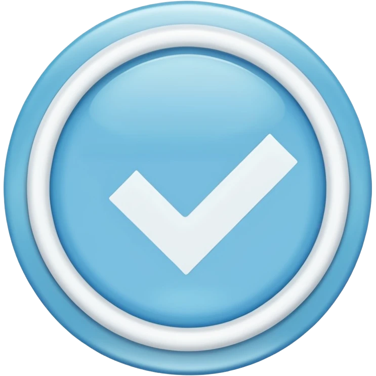 light blue circle  with white check mark in the middle  emoji