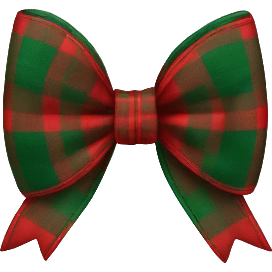 Red and green plaid bow emoji