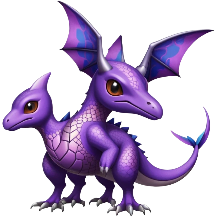 Shiny Cute Adorable Aerodactyl-Noivern-Hybrid-Creature with pattern-markings emoji