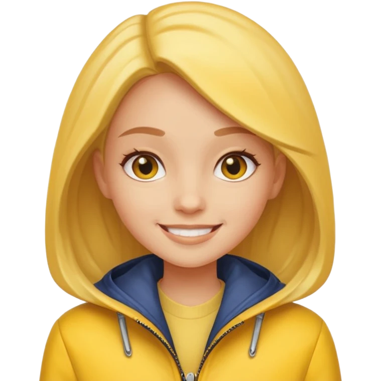 girl with yellow jacket. emoji