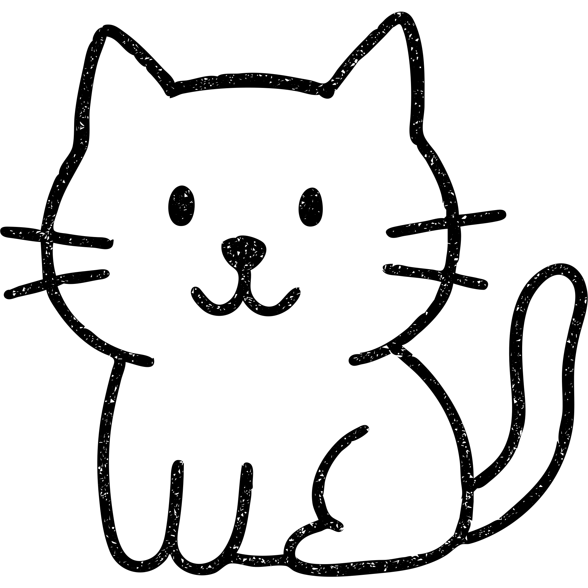 hand-drawn outlined cat icon emoji