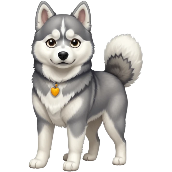 full body of husky, front view emoji