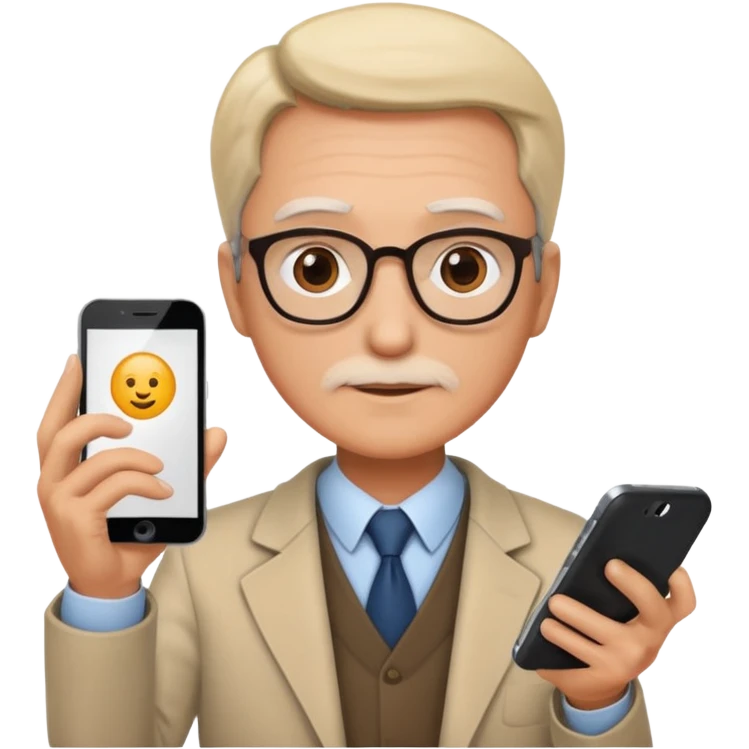 professor with phone emoji