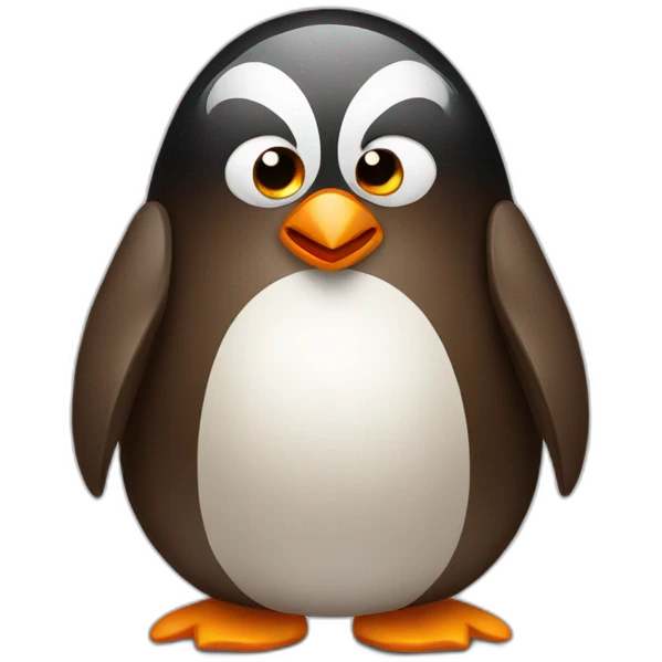 Angry brown penguin emoji