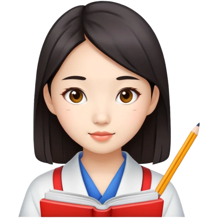 漂亮的中国女孩在备考雅思 emoji