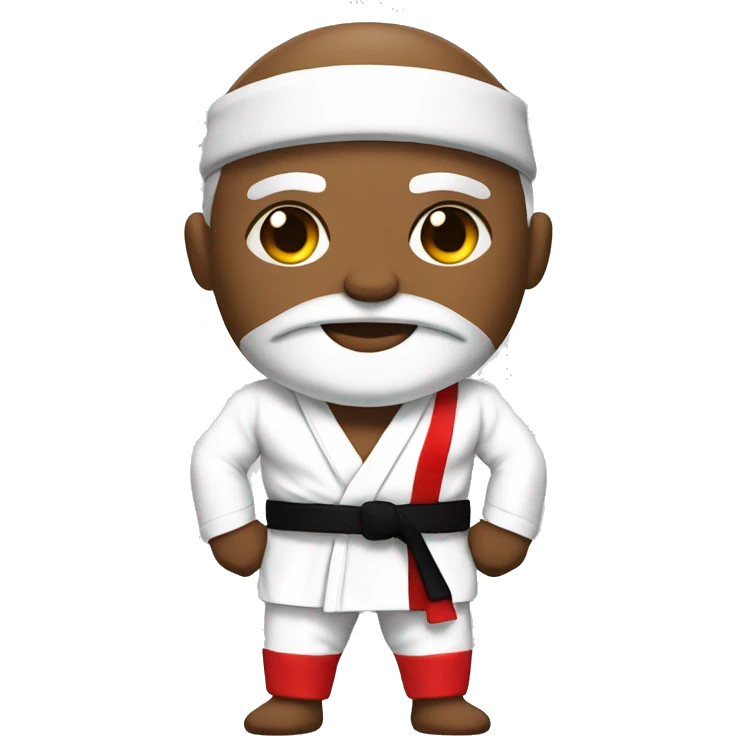 Buff Brazilian jiujitsu Black belt with Santa outfit emoji