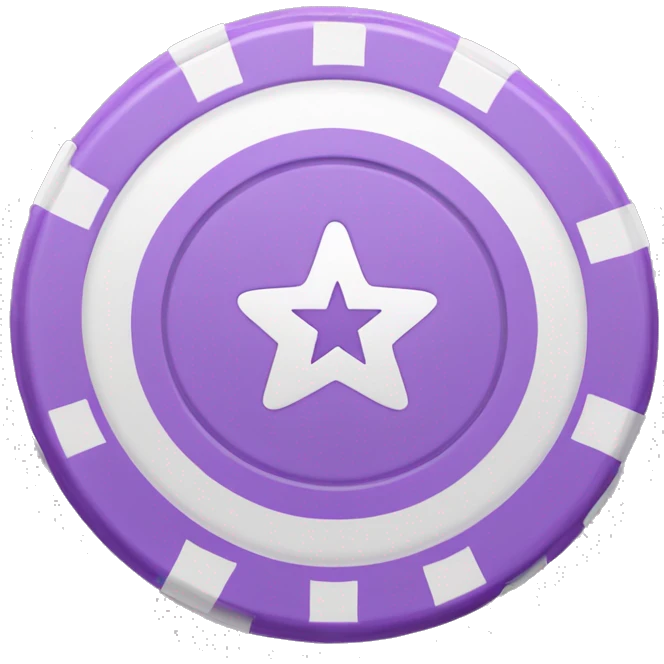 Pastel purple poker chip with a star in the middle  emoji