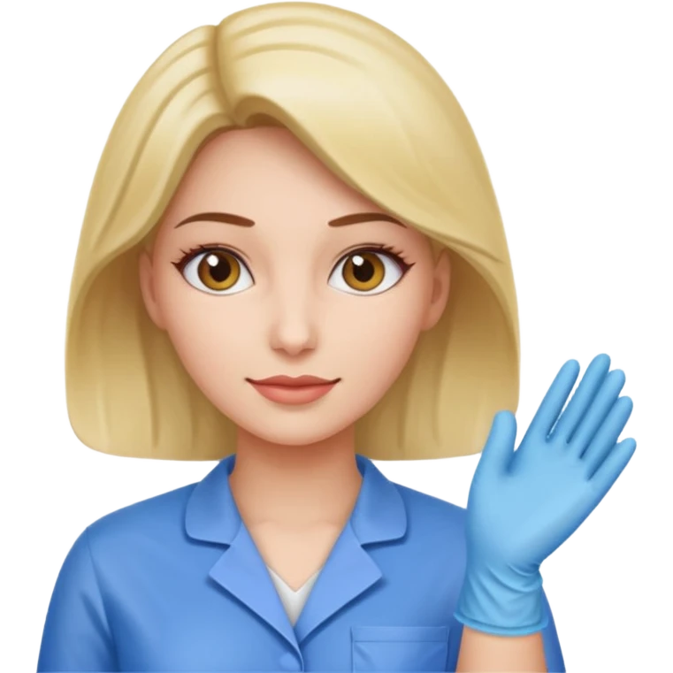 a woman in homecare wearing medical gloves emoji