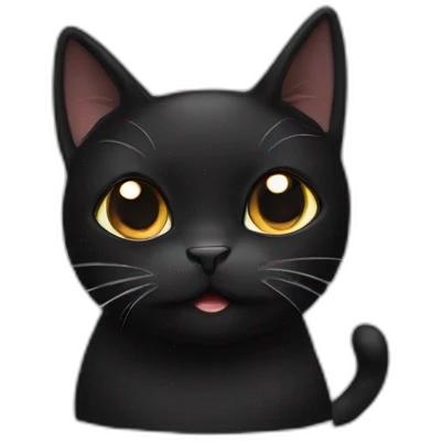 Black CAT cute emoji
