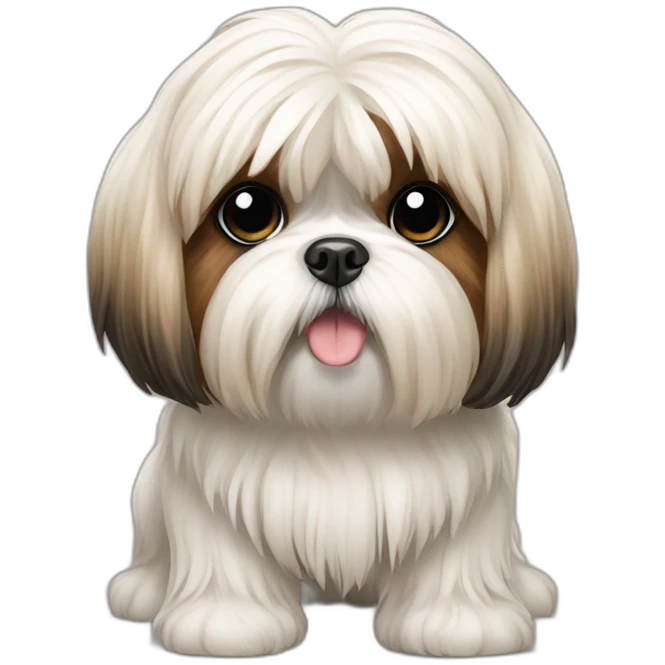 Dog Shih Tzu with long wool full-height emoji