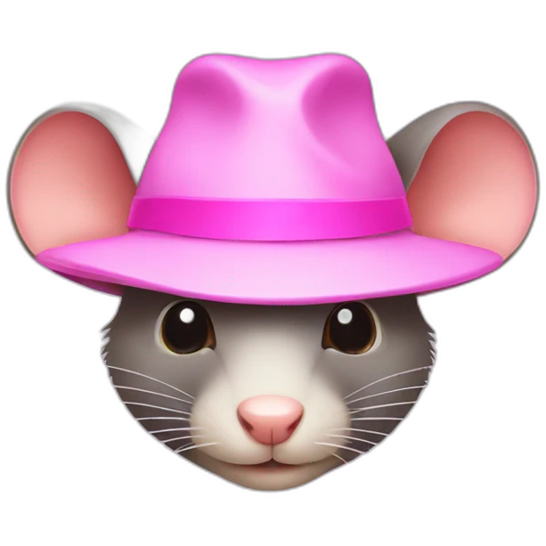 2 rats in pink hats emoji