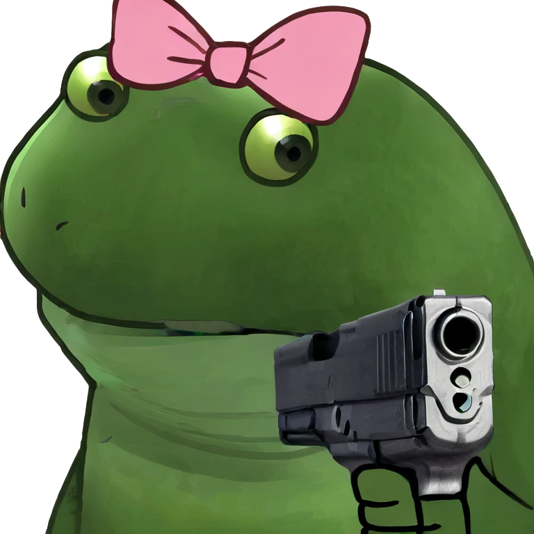 Gun with pink bow emoji