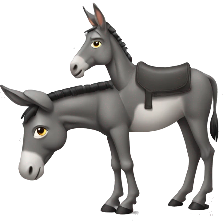 smart ass emoji with donkey emoji