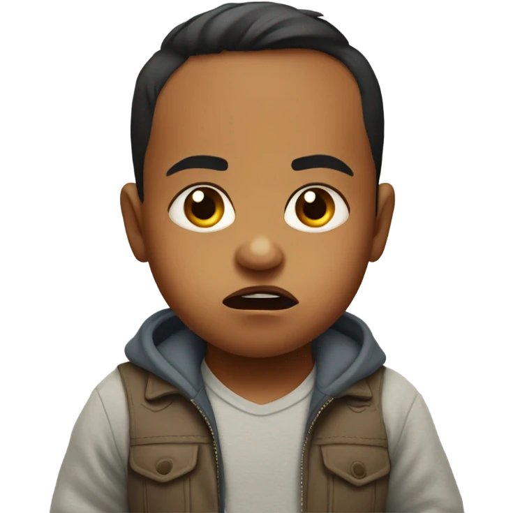 Angry south Asian baby boy face emoji