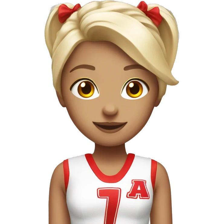 Cheerleader red and white emoji