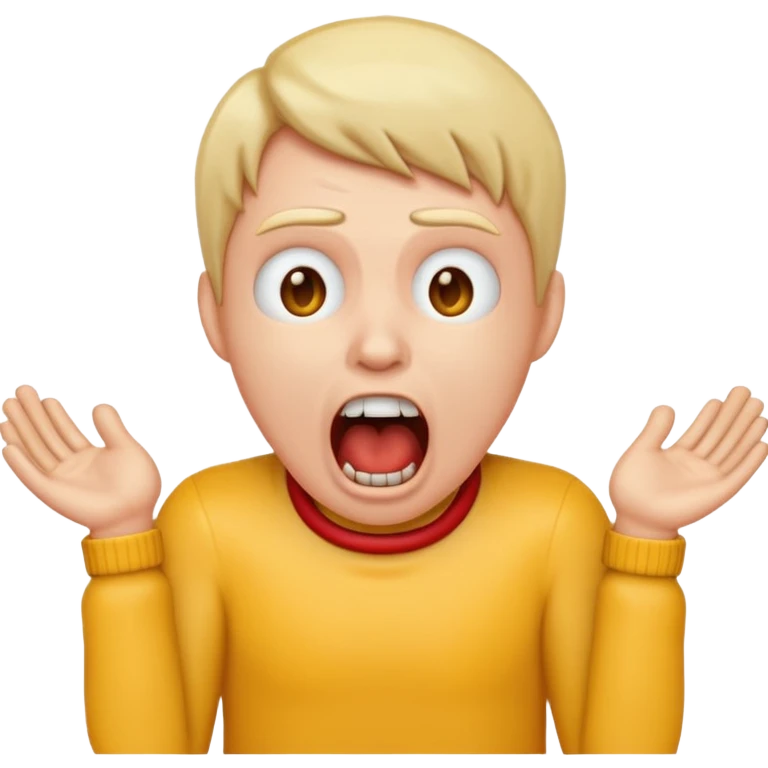 An iPhone emoji of someone screaming while choking themselves  emoji