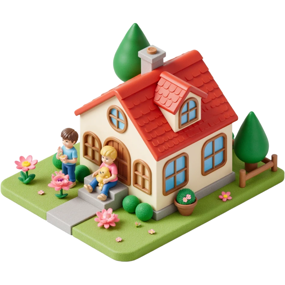 house with a family and pet emoji
