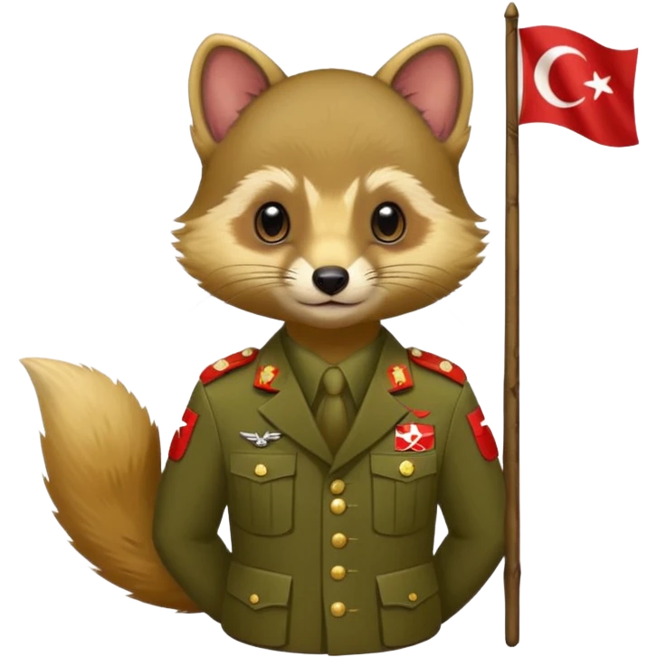 PineMarten in military uniform Türkiye  emoji