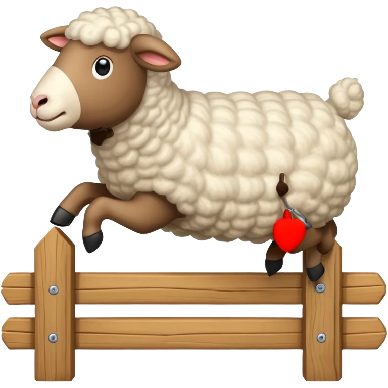sheep jumping fence emoji