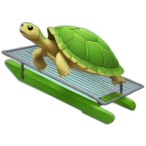 Tortue qui fait du trampoline emoji