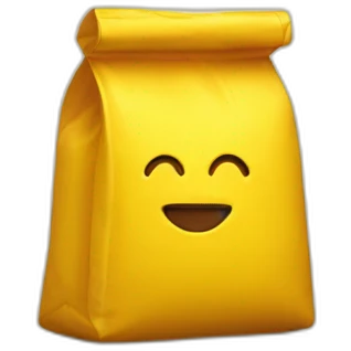 powder chocolate flavor - yellow bag emoji