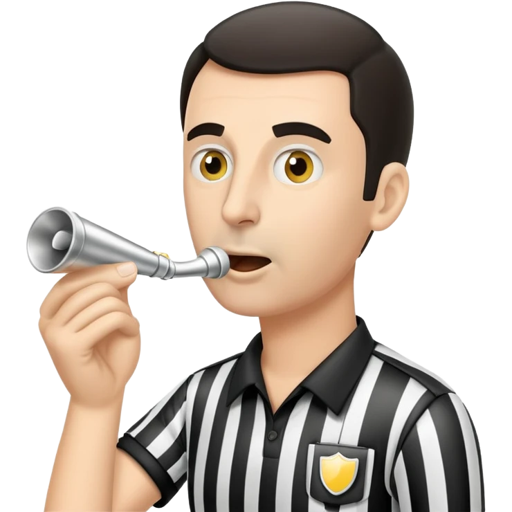 referee blowing whistle emoji