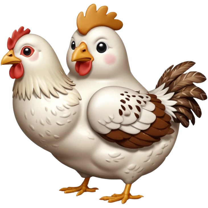 A fat chicken that its head is in a toilet emoji