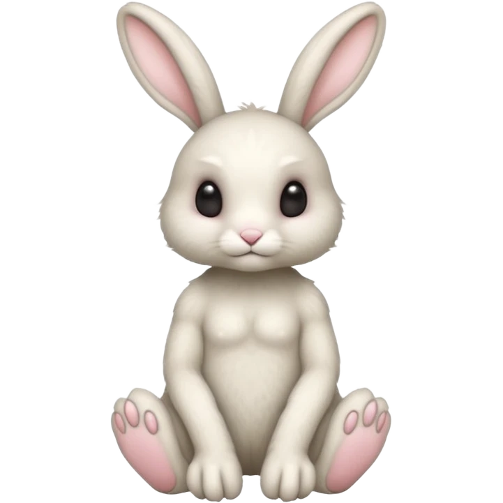 full body cute humanoid peacefull alien furry bunny with 6 legs and eye stalks emoji