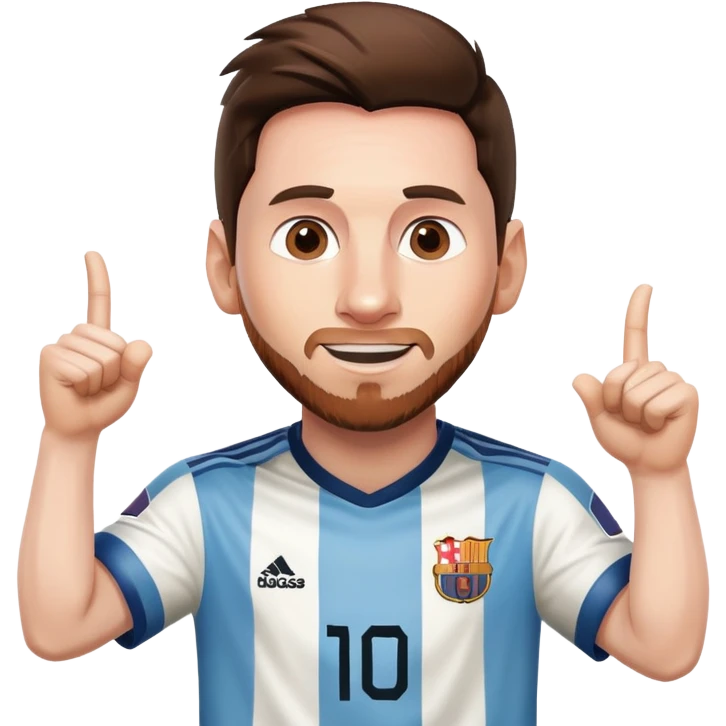Messi celebrating a goal emoji
