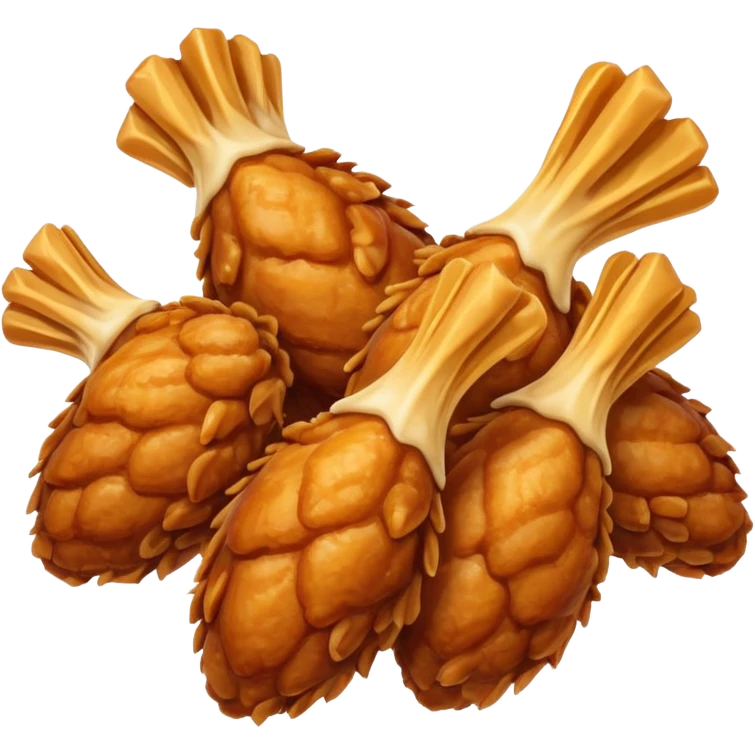 apple style emoji of fried chicken wings, golden and crispy, no text emoji