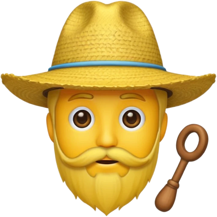 Un emojis amarillo con sombrero y barba emoji