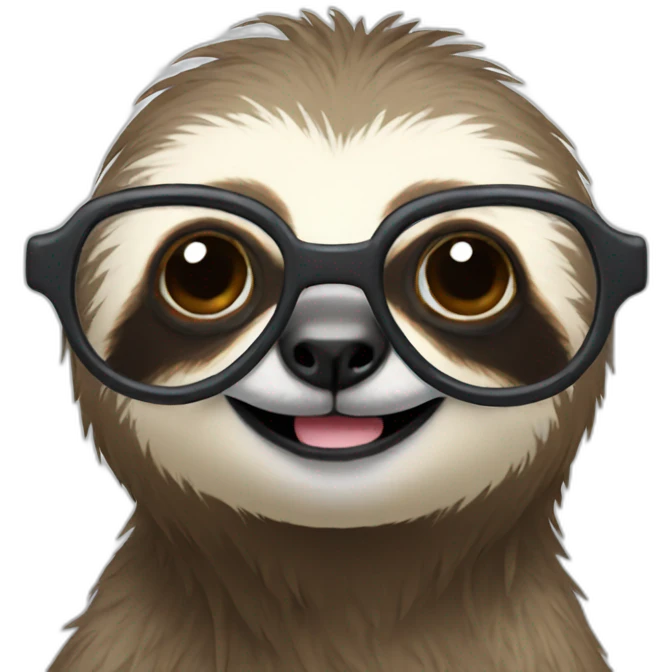 Sloth with glasses emoji