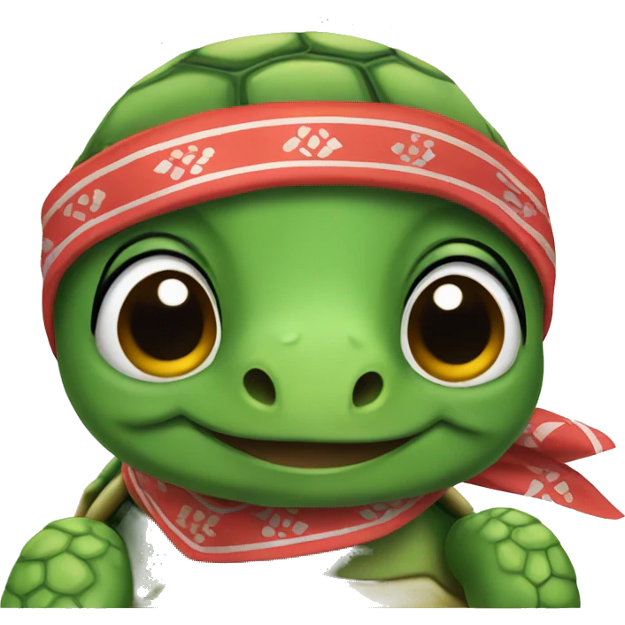 turtle wearing a bandana emoji