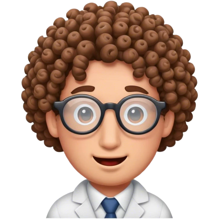 Worm with glasses and curly hair  emoji