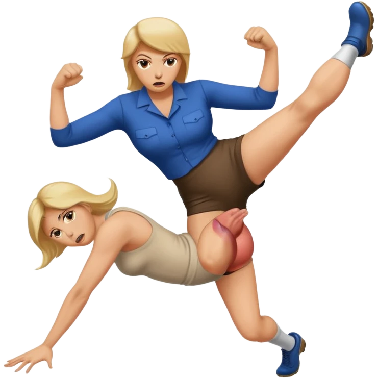 woman kicking donald trump in the testicles emoji
