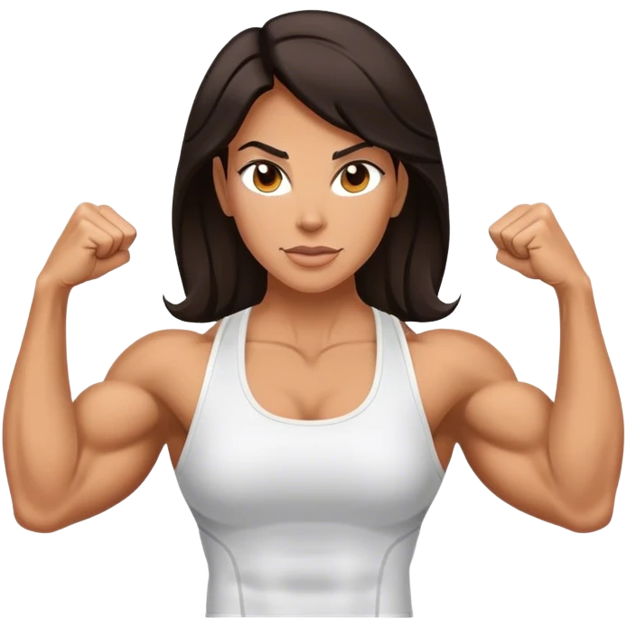 female sport coach flexing muscle emoji