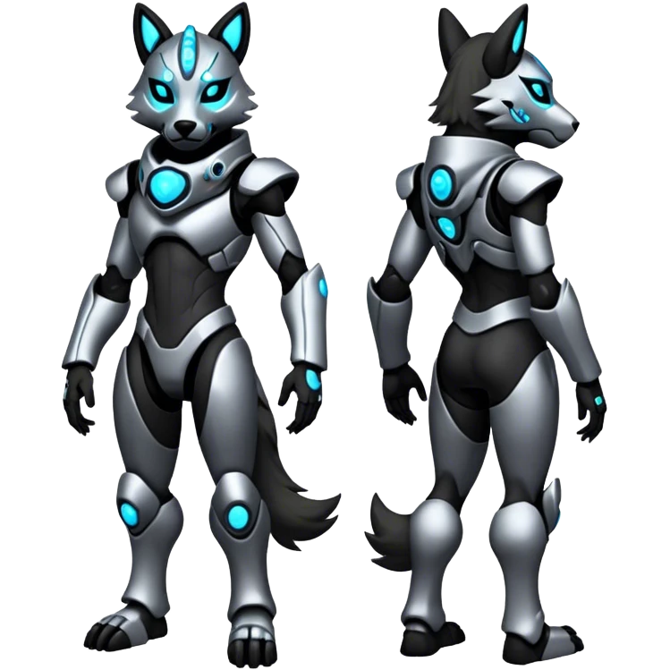 Anthro Protogen-furry-fursona, full body, black screen mask face, emoji