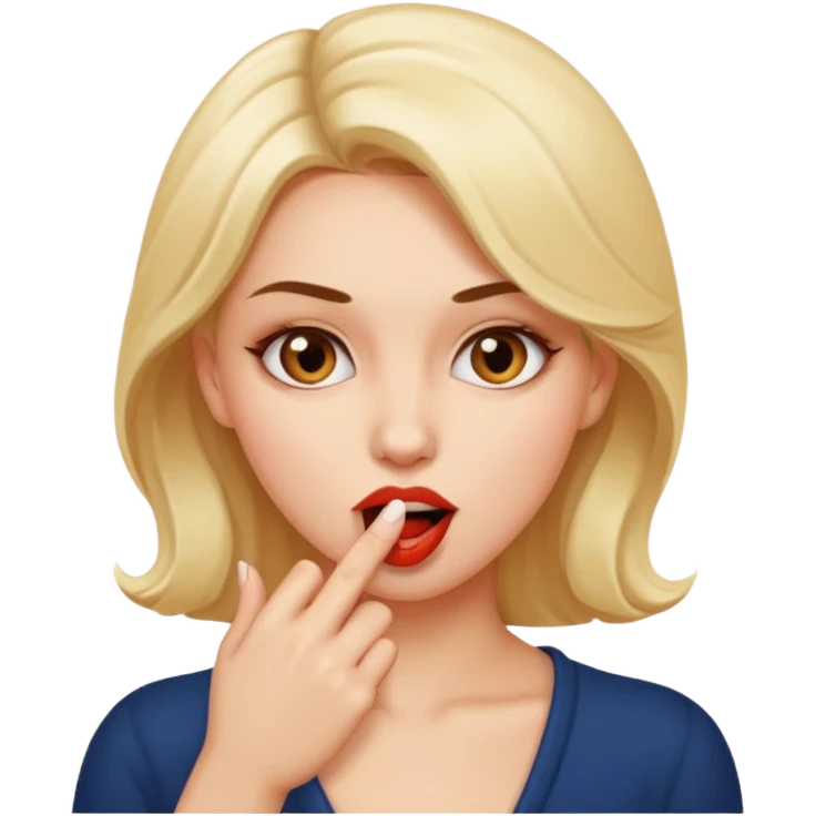 Chica mordiendose el dedo sexi emoji